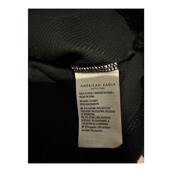 American Eagle Black Square Neckline Cropped Top, Medium - Picture 5 of 6